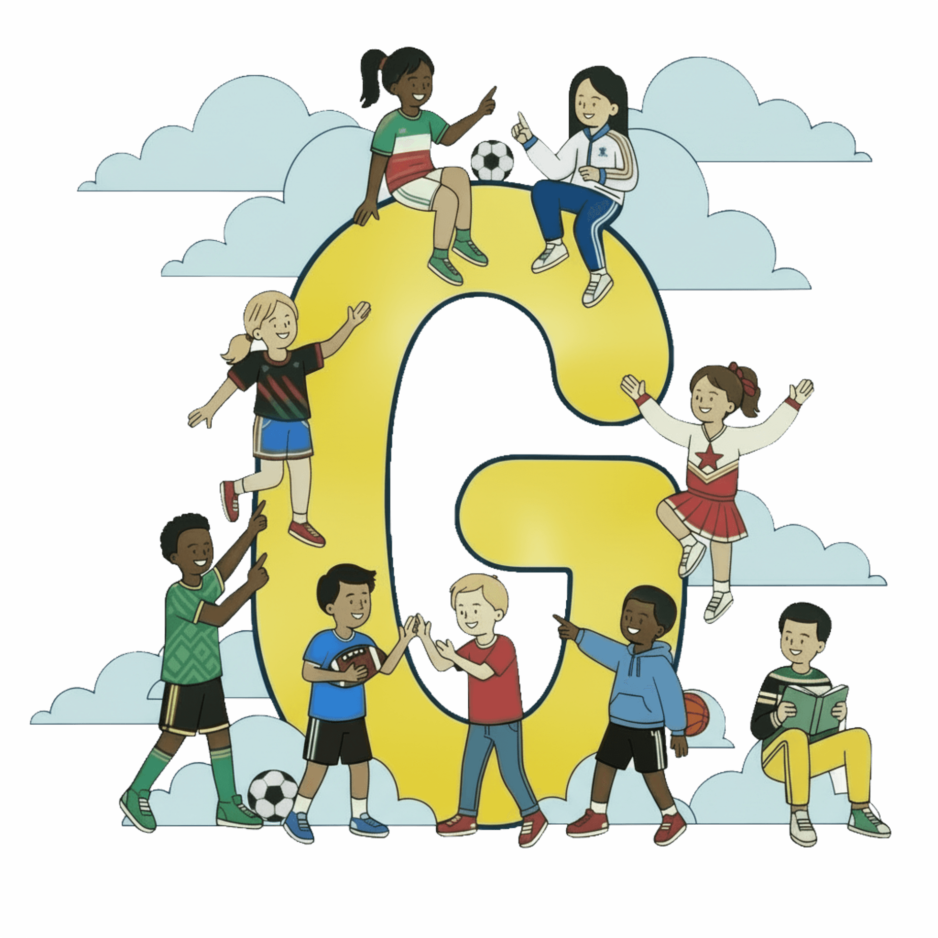 Illustration representing youth education, growth, and community