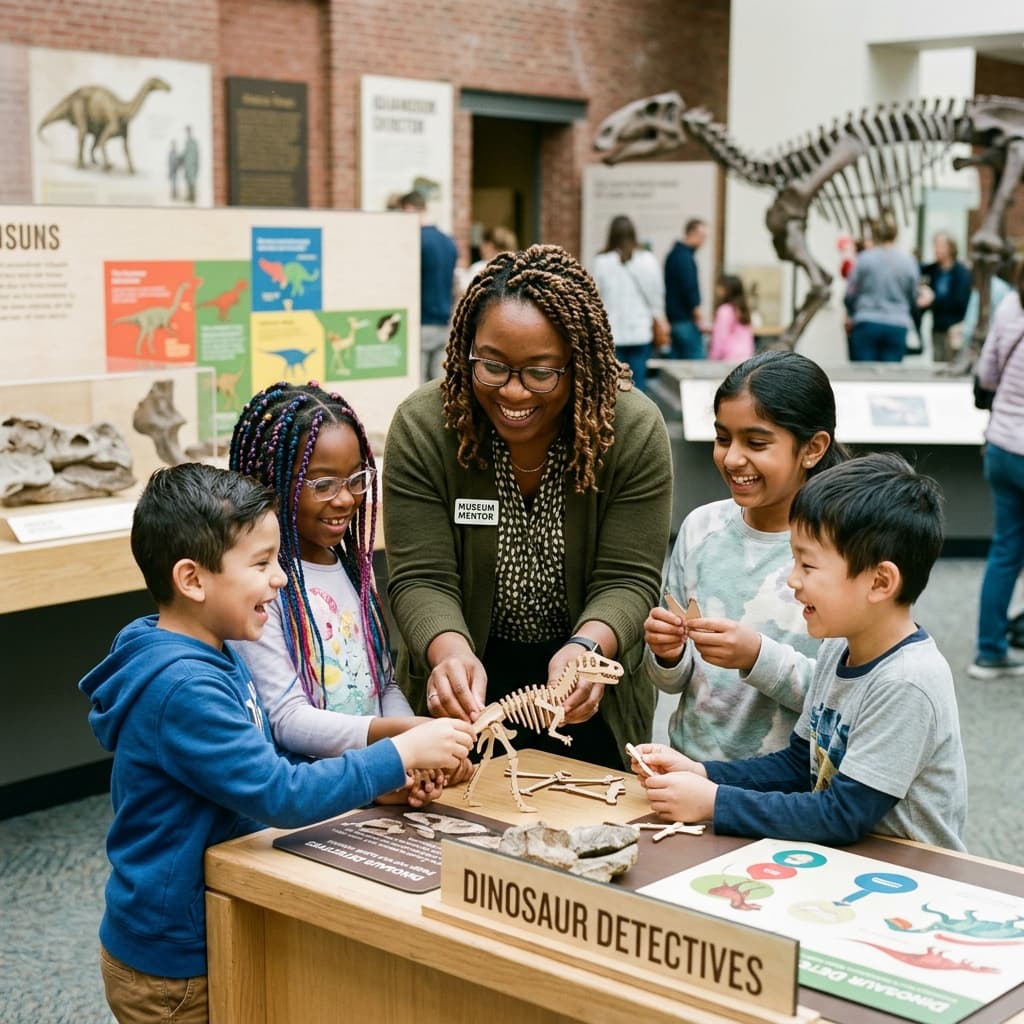 Mentors interacting with children