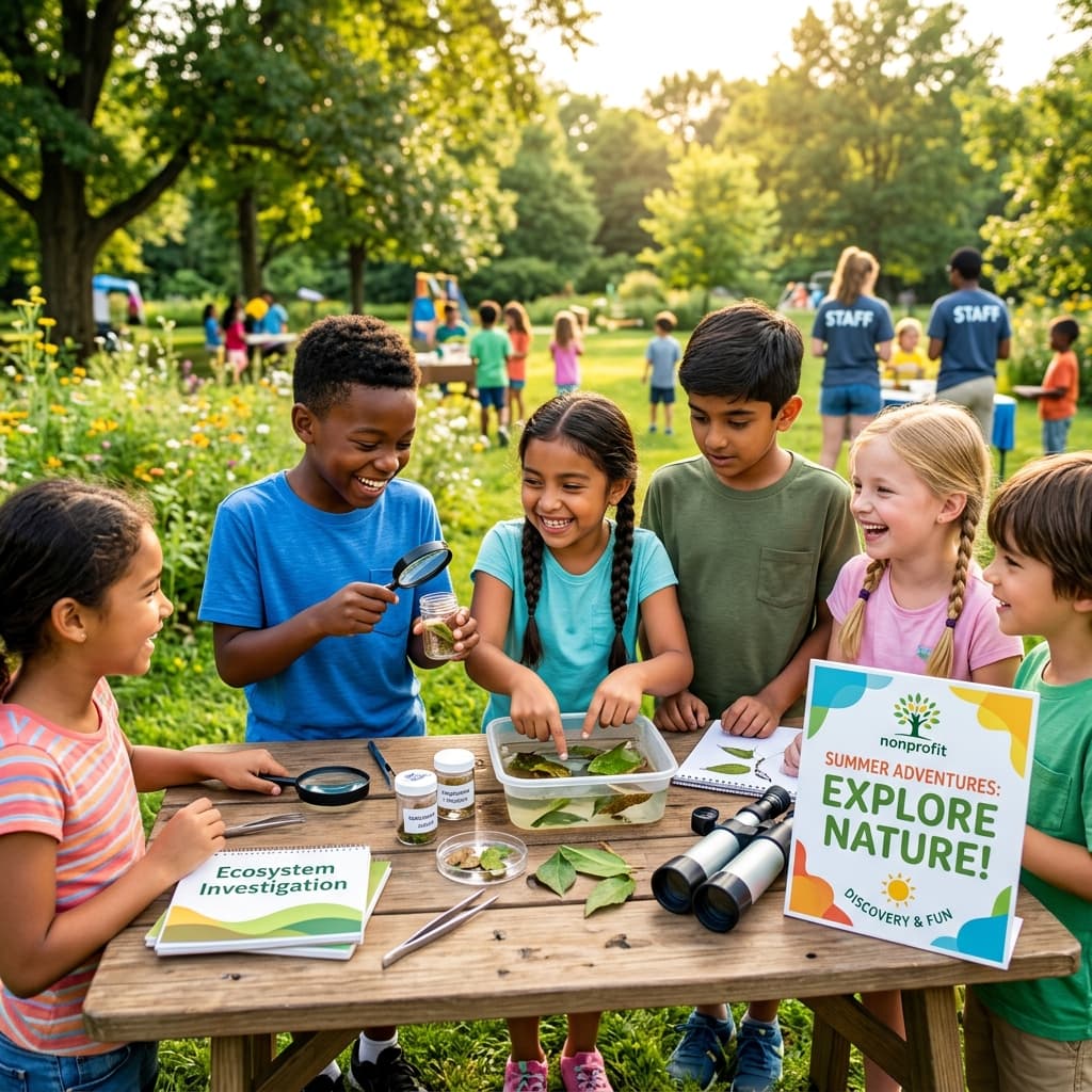 Children participating in educational summer activities